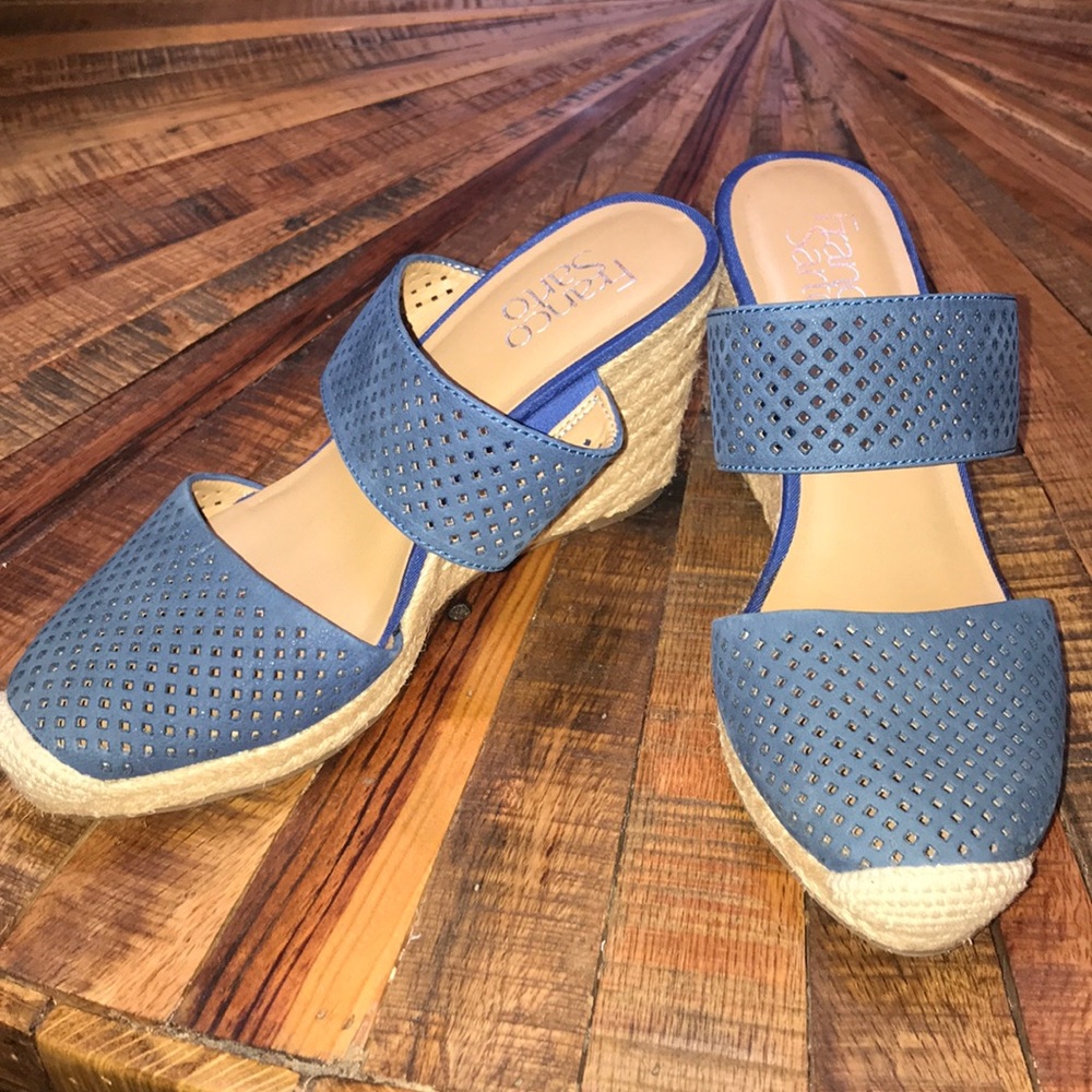 Franco Sarto blue wedge